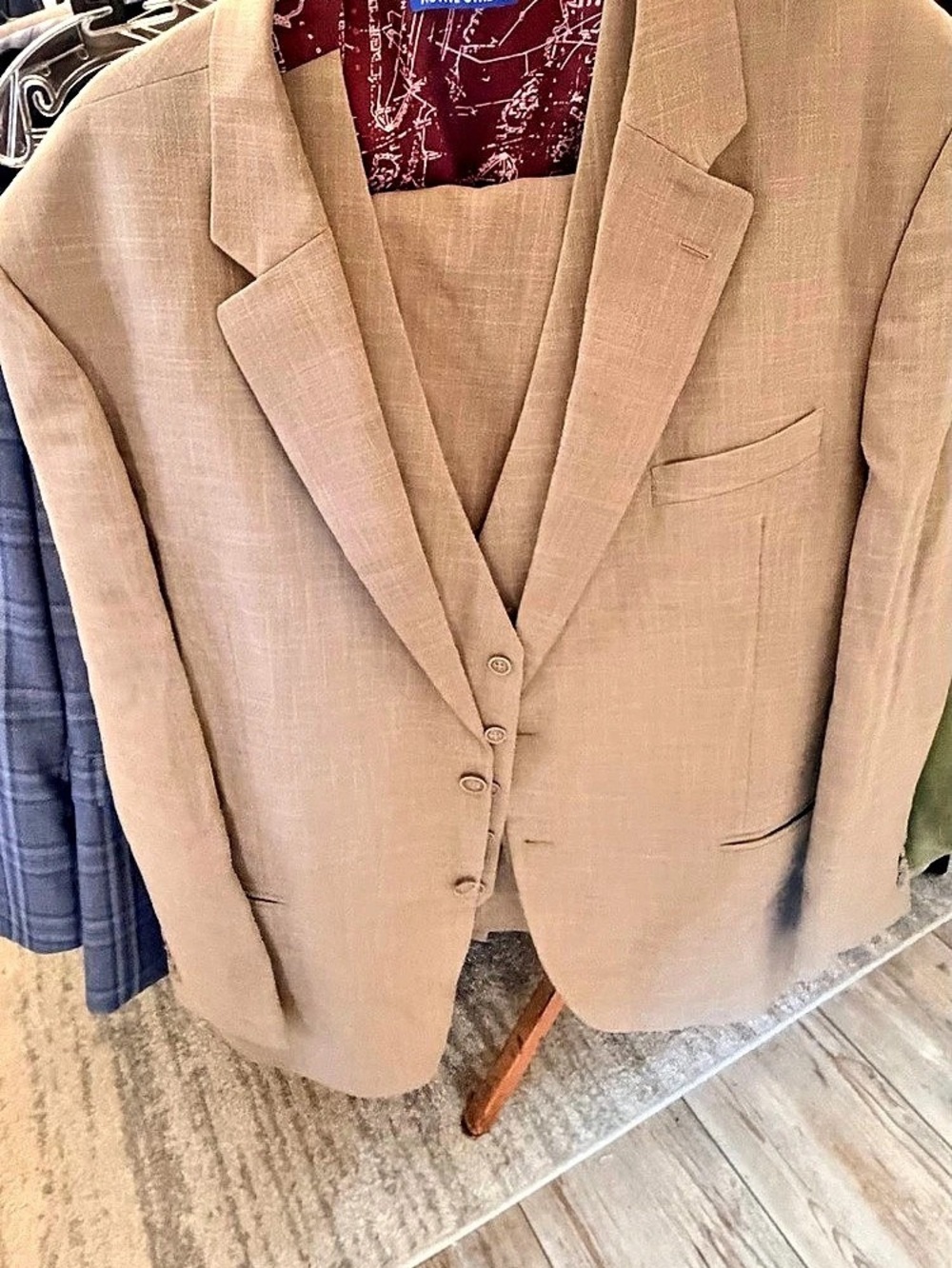 Nautica Tan 3 piece set Blazer, vest, pants
